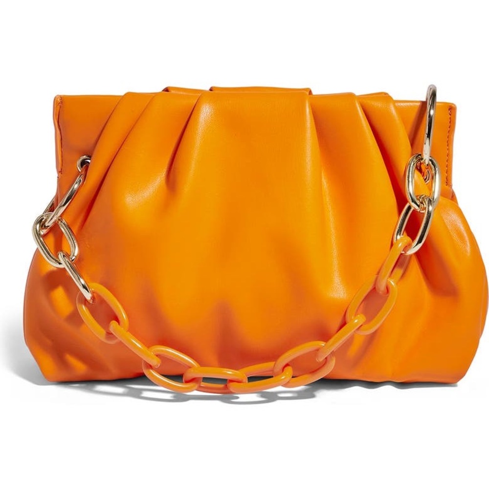House Of Want Orange Faux Leather Shoulder Bag